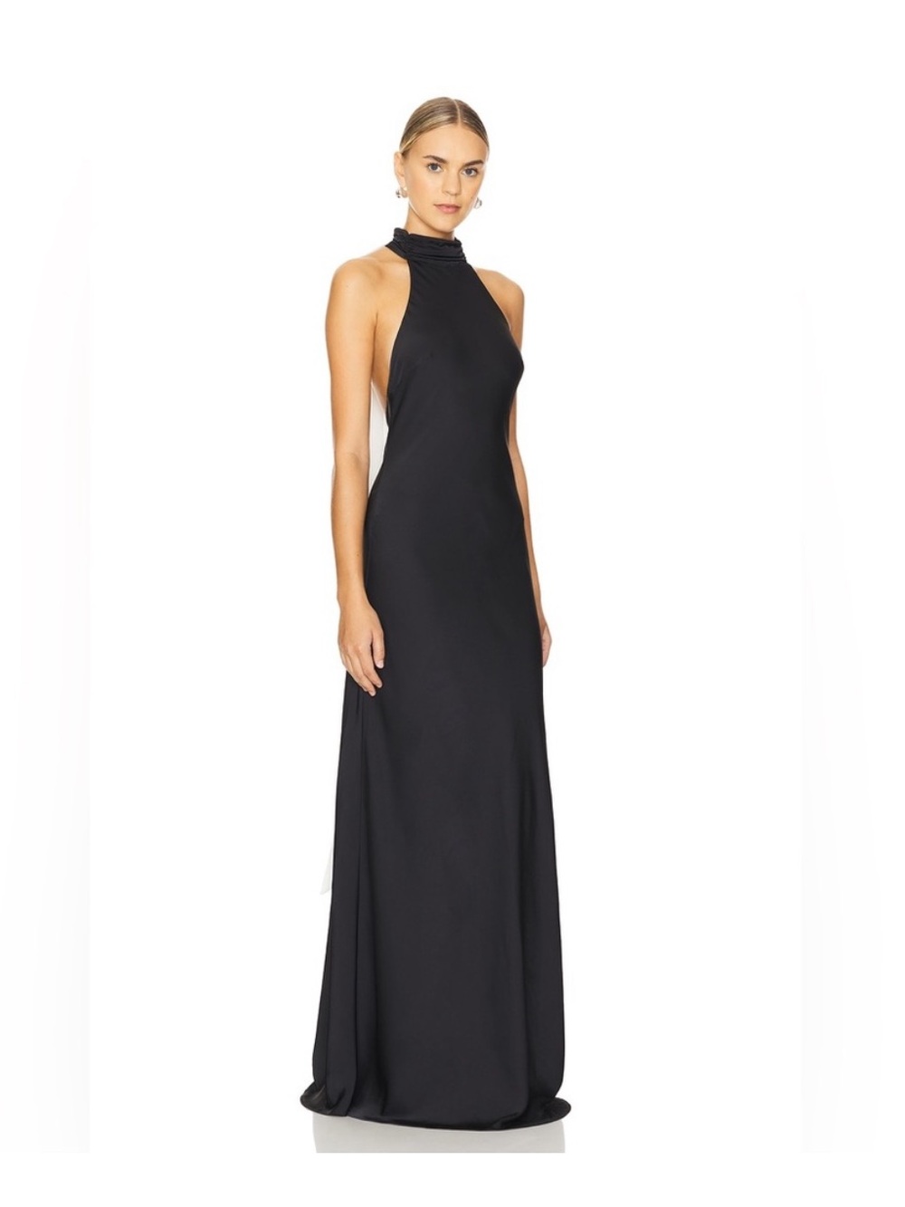 Misha Evianna Satin Gown with Bow - Picture 2 of 13